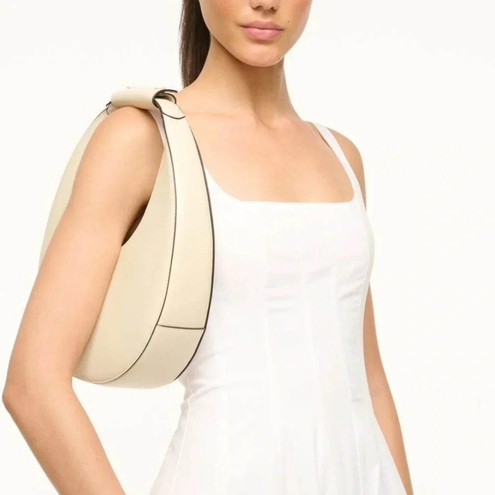 NWOT Staud Moon Bag Cream / Large Hobo Round Shoulder Bag - Picture 2 of 12